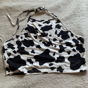 Cowprint Halter Top with Adjustable Strap / Size 4XL